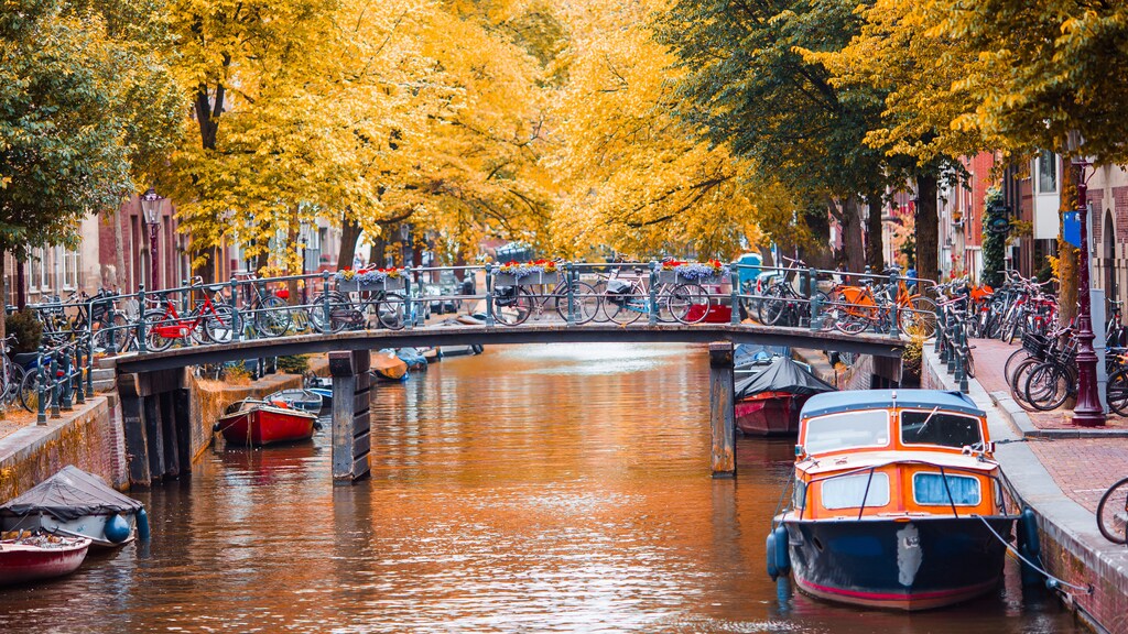 View of a bridge over a canal in Amsterdam